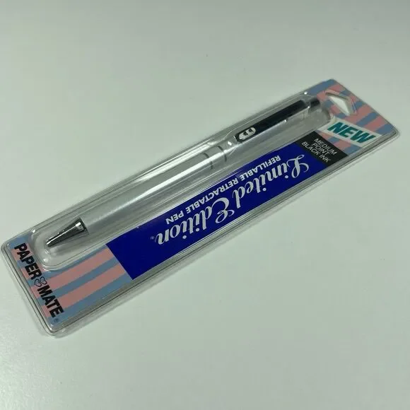 PAPER MATE Limited Edition Ball Pen Pearlescent White Japan Made 1980's Rare NEW - Picture 4 of 9